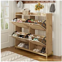 stilvora Schuhschrank 105 x 100 x 24 cm beige / beige