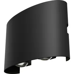 Maytoni Moderne Outdoor Wandleuchte Strato LED incl. Schwarz aus Metall Energieeffizient 4W für Gärten, Terrassen, Außenanlagen