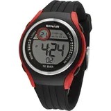 Sinar XF-66-4 40,0 mm Silikongehäuse Schwarz Silikonarmband Rot