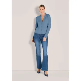 Madeleine Strickjacke Eleganter Blazer mit feinem Glattstrick Blau 38