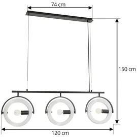 LUCANDE Helva 10033243 Skandinavisch, in weiß 3-flammig E27 Wohnzimmerleuchte