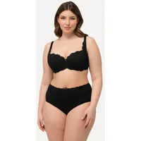 Ulla Popken Damen Wire-Bra, Balconnet, Softcup, Lace BH, Schwarz,