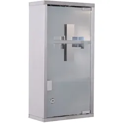 HOMCOM Medizinschrank Edelstahl,Glas