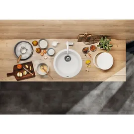 Blanco BLANCORONDO links Einbauart Silgranit softweiß Handbetätigung 527057