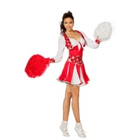 Cheerleader Kostüm Damenkostüme Damen Karneval Fasching Kleid Rot