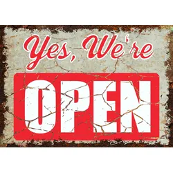Yes we are open Deko Schild A1 (594x841mm)