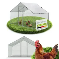 Juskys Freilaufgehege 3x2x2m aus Metall begehbar mit 6 m2