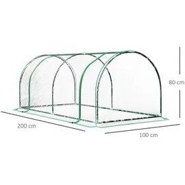 Outsunny Gewächshaus Metall Grün Folie 100 mm 2 m2