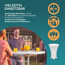 CASARIA Stehtisch Ø 70 x 110 cm Weiß/Grau