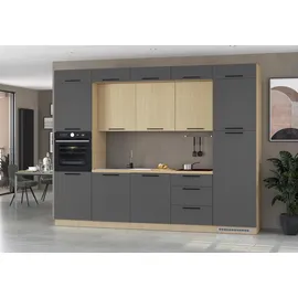 kochstation Küchenzeile 300 cm grau