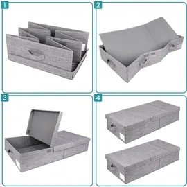 Belle Vous Faltbare Unterbett Aufbewahrungsbox 2er Set grau