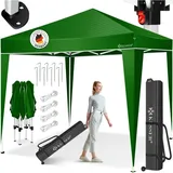 Pavillon 3x3m wasserdicht inkl. Tasche Pop-Up Klicksystem UV-Schutz 50+ Faltpavillon Gartenzelt Partyzelt Metall-Verstrebungen Grün - Kesser