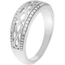 Zeeme Silber Ring Silber 925 glanz/mattiert Zirkonia