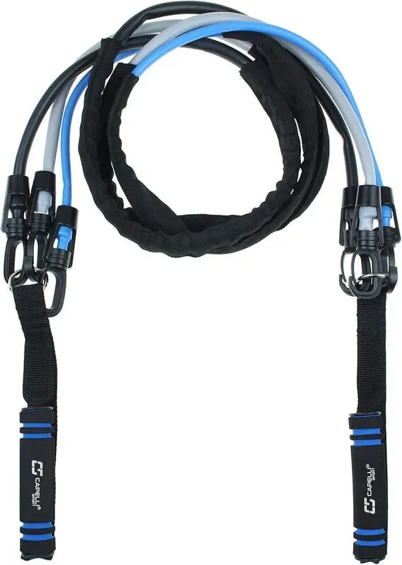 Capelli Sport 3-in-1 TPE-Widerstandsband, 120 cm, verstellbare Clips, Schaumstoffgriffe für Bizeps-Curls