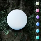 Buri Kugelleuchte Solar-LED 30 cm 2er Set weiß