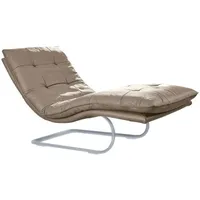 W.Schillig Relaxliege daily dreams Leder 75 x 91 x 170 cm Braun mit Kissen