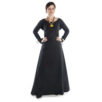 HEMAD Burgfräulein-Kostüm Hildegunde, Mittelalter Kleid mit Schnürung schwarz S/M
