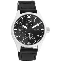 Oozoo Herren Armbanduhr Timepieces C11009 Analog Leder schwarz UOC11009