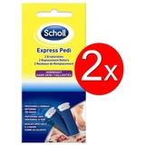 Scholl Hornhautentferner Ersatzrolle Express Pedi 2er Set 4 Ersatzrollen Hornhaut Entferner Rollen, Feine Rolle für weiche und gepflegte Füße Pediküre, Ersatz-Rollenkopfnachfüllungen Reinigung, Fuß Pflege Nachfüller für die elektrischen Hornhautentferner blau