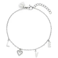 s.Oliver Armband Love Edelstahl silber 0106-B-21 Größe 21
