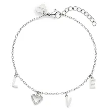 s.Oliver Armband Love Edelstahl silber 0106-B-21 Größe 21