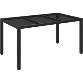 vidaXL Gartentisch 150 x 90 x 75 cm Schwarz