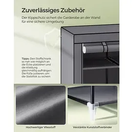 Songmics Stoffschrank, RYG12G grau 150,0 x 45,0 x 175,0 cm, 1 St.
