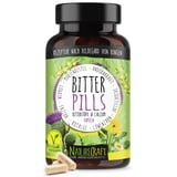 Bitter Pills - Bitterstoff Kapseln mit Mariendistel + Artischocke + Löwenzahn + Calcium aus der Rotalge + Enzian + Andorn + Wermut - vegan, hochdosierte Rezeptur nach Hildegard von Bingen, 90 Kapseln