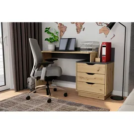 byLIVING Schreibtisch BELFAST Eiche Artisan Anthrazit, B/H/T: ca. 138x83,5x51,5 cm