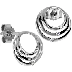 Paar Ohrstecker OSTSEE-SCHMUCK "Ostsee-Schmuck Ohrstecker Ruby Ohrstecker Ruby", weiß, Ohrringe, Damen, 10mm rund, Silber 925 (Sterlingsilber)