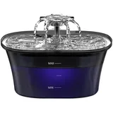 Minicloss Trinkbrunnen Katzenbrunnen, 2,5L Edelstahl Trinktablett, Ultra leise Wasserbrunnen, für Katzen, Eingebautes LED und Aktivkohlefilter, Leicht zu Reinigen schwarz