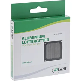 InLine Lüftergitter, Aluminium Filter, 92x92mm, schwarz