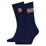 Levi's Unisex Sportsocken, Vorteilspack - Regular Cut SPRTWR, Logo, einfarbig Blau 39-42
