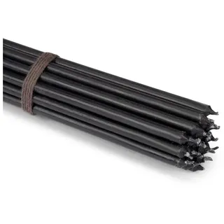 Nklaus - 20x Stabkerzen schwarz Tropffrei L 24cm Ritualkerze Premiumwachs Paraffin 36128