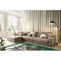 KAWOLA Sofa LANA XL Ecksofa Cord taupe Recamiere links