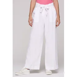 Leinenhose SOCCX, Damen, Gr. XXXL, Normalgrößen, weiß, Material: 100% Leinen, bestickt, casual, lang, Hosen, mit aufgesetzten Taschen vorne