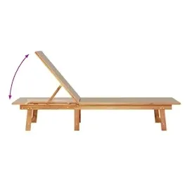 vidaXL Sonnenliege mit Tisch Taupe Massivholz Akazie und Textilene