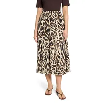 Cartoon Maxirock Damen Animalprint Beige 38