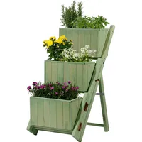 Dobar dobar® 29253e ausklappbare Pflanztreppe Dreistufig | Blumentreppe mit