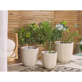 Beliani Chios Ø 31 x 33 cm Beige/Weiß