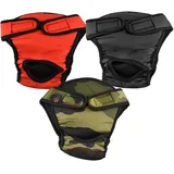 Hixingo 3 Stück Hundewindeln für Hündinnen Inkontinenz, Wiederverwendbare Hunde Windeln Läufigkeitshose Hygienisch und Saugstark Hundewindeln für Männliche und Weibliche (S,3 Farben)