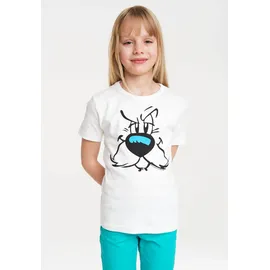 LOGOSHIRT T-Shirt LOGOSHIRT "Idefix - Faces - Asterix", Mädchen, Gr. 122/134, grau, 100% Baumwolle, bedruckt, normal, Rundhals, Shirts T-Shirt, mit tollem Frontdruck