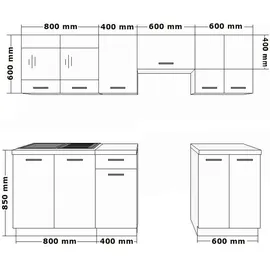 Küchen-Preisbombe Küchenzeile Dave 240 cm Eiche Sonoma Trüffel