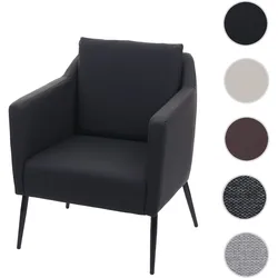 Lounge-Sessel HWC-H93a, Sessel Cocktailsessel Relaxsessel ~ Kunstleder schwarz
