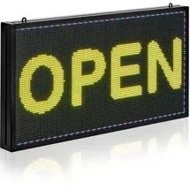 Vevor programmierbare LED Zeichen P10 Vollfarbe flexibles digitales Scrolling Panel, DIY Anzeigetafel mit benutzerdefiniertem Textmuster und GIF & Bluetooth App Steuerung (670 x 350 x 55 mm)