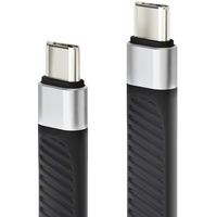 conecto conecto, USB-C auf USB-C Daten und Lade-Kabel, USB 4, Gen 3, Schnellladefunktion, E-Marker, 5A/100W, 40GB/s, 8K 60Hz, Abwärtskompatibel, Aluminium Gehäuse, PVC Mantel, schwarz, 0,13m