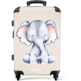 NoBoringSuitcases.com Kinderkoffer, Kinder Koffer, Koffer Groß, Koffer Kinder, TSA Schloss, Trolley Koffer Mittelgroß, Kindertrolley, Koffer Mittelgroß (Elefant - Blaugrau, 67 cm - 72 L)