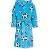 Playshoes Fleece-Bademantel Morgenmantel, blau Fußball, 110/116