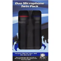 IMP Gaming Duo Microphone Twin Pack (PS2, PS3, PS4, PS4 Pro, PS5, Switch, Wii, Wii U, Xbox One S, Xbox One X, Xbox Series S, Xbox Series X), Gaming Controller, Schwarz