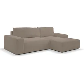 werk2 Eckcouch Cord 2-Sitzer Hellgrau/Beige